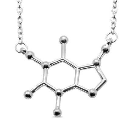 Collier en forme de molécule de café