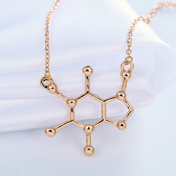 Collier CAFÉINE - Molécule de café C8H10N4O2