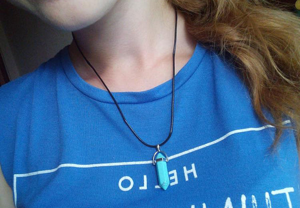 Pendentif pierre semi précieuse turquoise