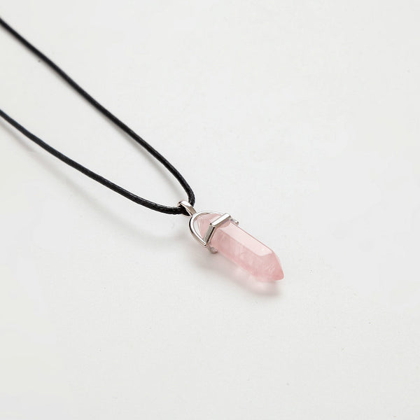 Collier pierre semi précieuse Cristal Quartz rose