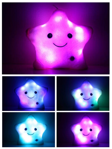 Coussin peluche LED multicouleur