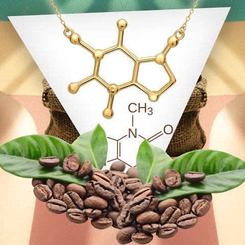 Collier CAFÉINE - Molécule de café C8H10N4O2