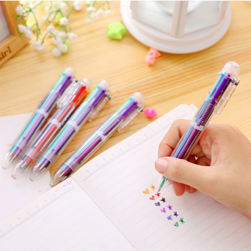 sencoo Lot de 6 stylos à bille multicolores 10 en 1 - 10 couleurs