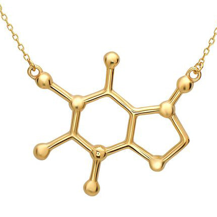 Collier en forme de molécule de café