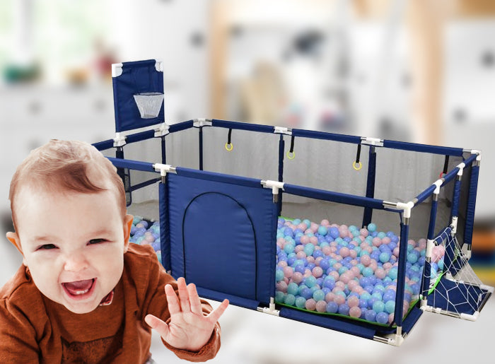 LZQ Grand parc pour bébé - Gris - Avec ventouse stable - Clôture de jeu  transparente et respirante - Barrière de protection stable pour enfants  (150 x
